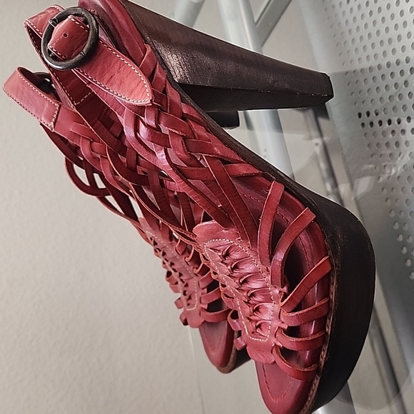 Frye Shoes - Frye Joy Wooden Heels Leather Slingback Huaraches